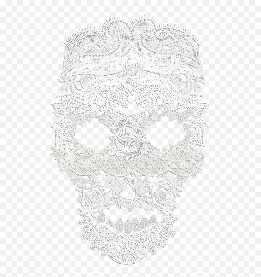 Skull Lace Lace Skull Halloween Transparent Transparent - Scary Emoji,Halloween Transparent