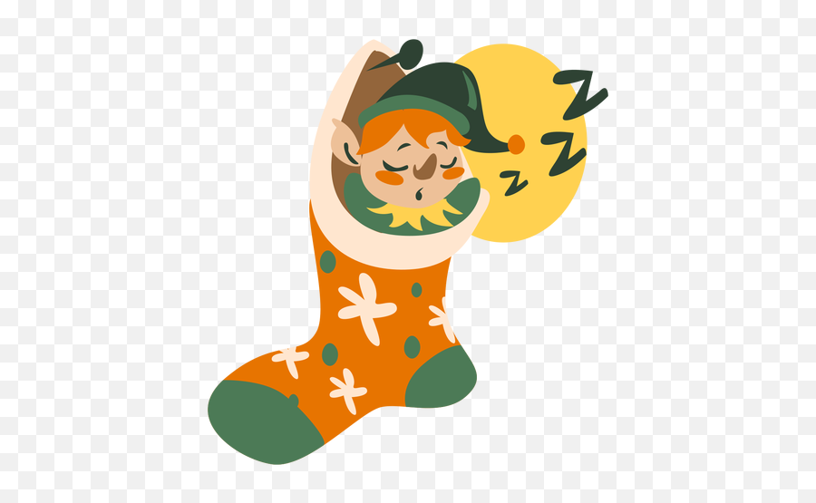 Cute Christmas Elf Sleeping Sock - Fictional Character Emoji,Elf Png