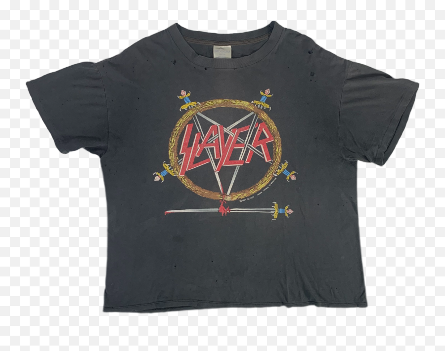 Heavy Metal Jointcustodydc - Slayer Hell Awaits Vintage Shirt Emoji,Queensryche Logo