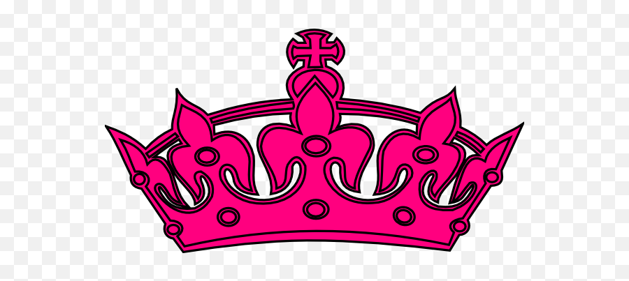 Hot Pink And Black Crown Clip Art At - Purple Crown Emoji,Black Crown Png