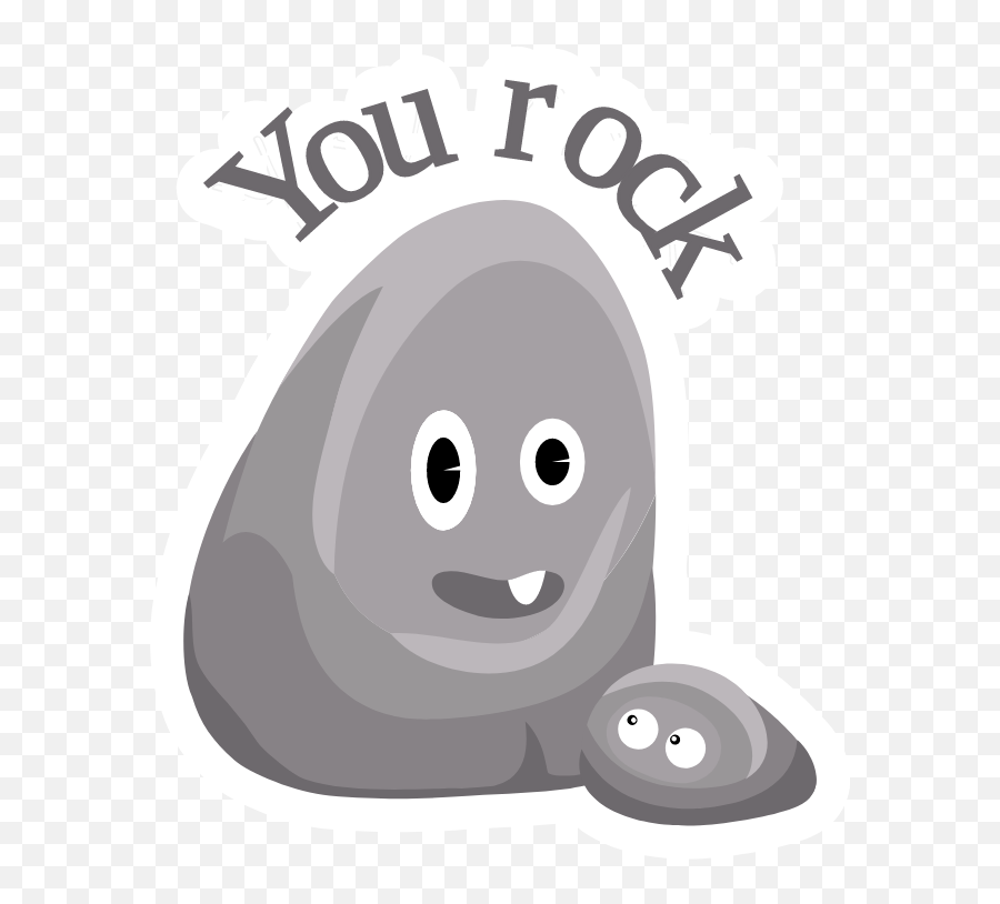 Rock - You Rock Sticker Cartoon Stickers You Rock Stickers Emoji,Cartoon Rock Png