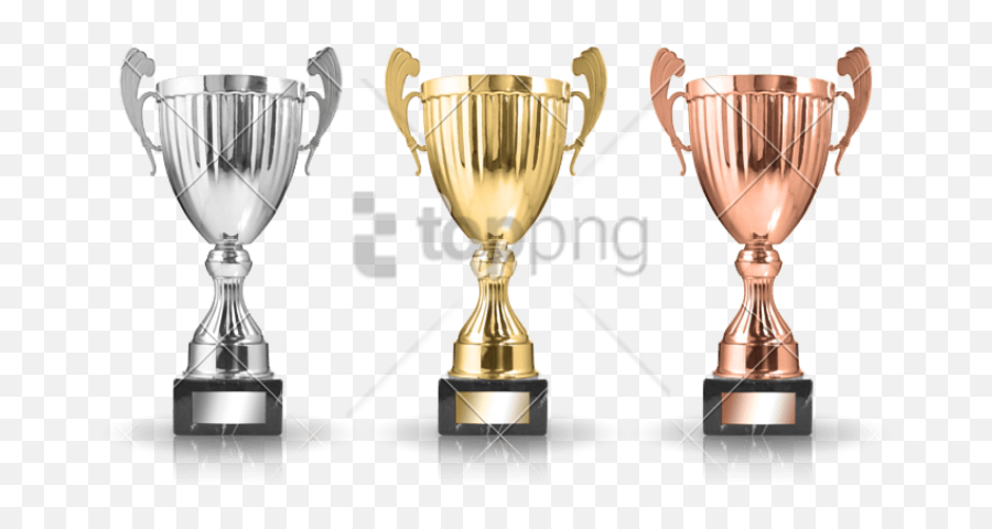 Download Hd Free Png Gold Silver Bronze Trophy Png Png Image Emoji,Gold Trophy Png