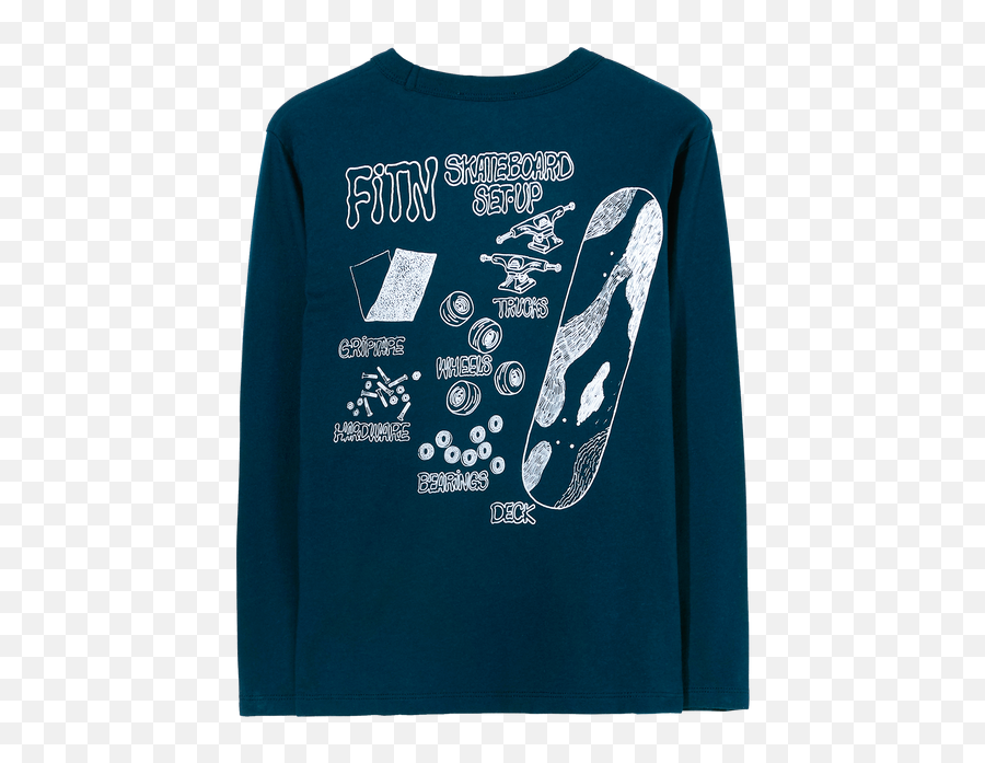 Nico Navy Skateboard - Long Sleeve Tshirt Emoji,Nico Transparent