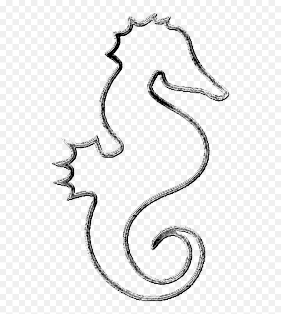 Seahorse Clipart Black And White - Outline Seahorse Clip Art Black And White Emoji,Seahorse Clipart