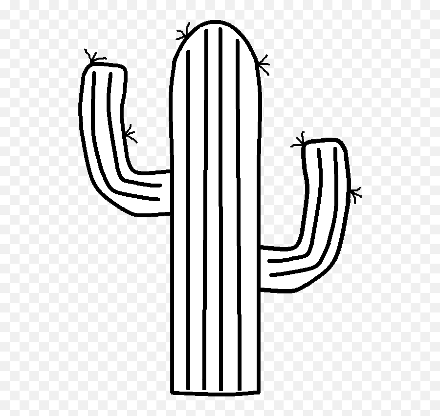 Cactus Clipart Png Transparent Images - Outline Cactus Clipart Black And White Emoji,Cactus Clipart