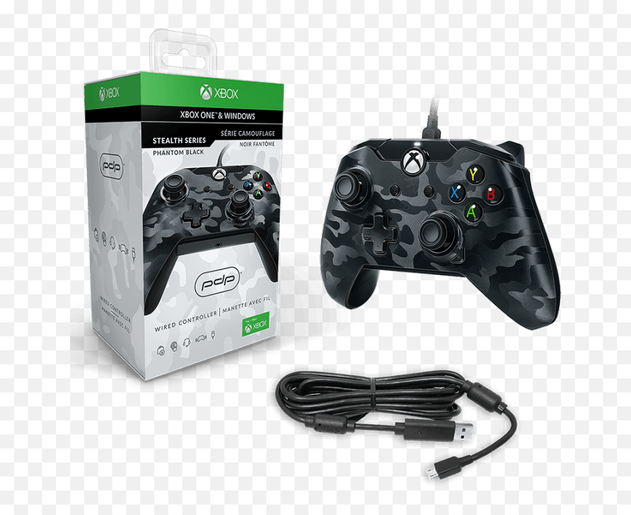 Review Pdp Gaming Wired U0027phantom Blacku0027 Controller For Xbox - Pdp Wired Controller For Xbox One Camo Emoji,Xbox Png