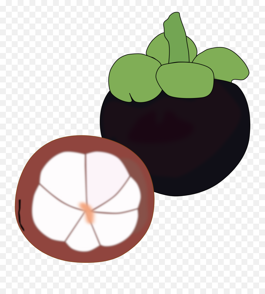 Half Black Small Fruit Clipart - Mangosteen Icon Png Emoji,Fruit Clipart