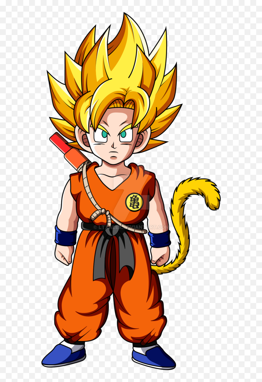 Super Saiyan Kid Goku - Draw Kid Goku Super Saiyan Emoji,Kid Goku Png