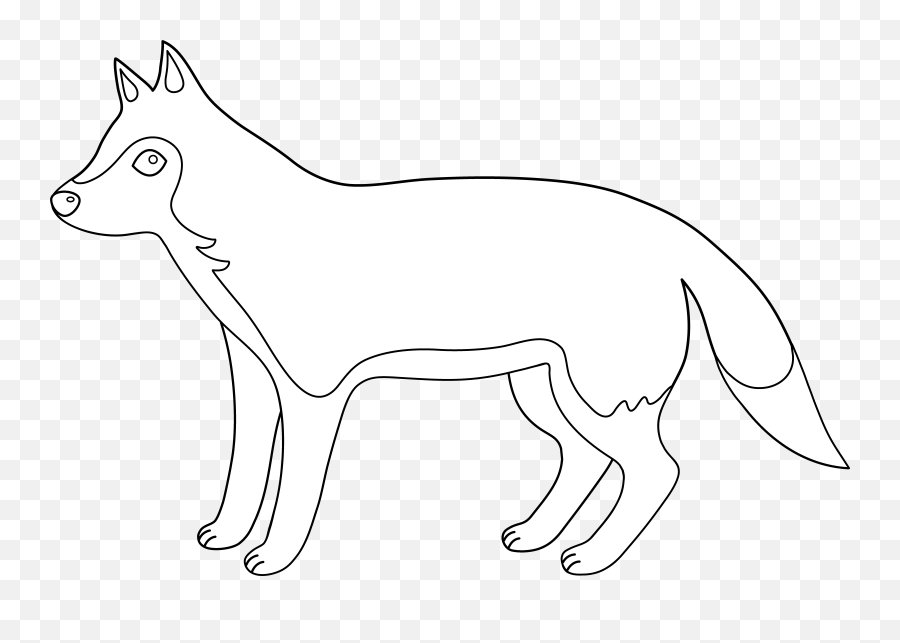 Colorable Wolf Line Art Free Clip Art - Clipartix Emoji,Wolf Clipart