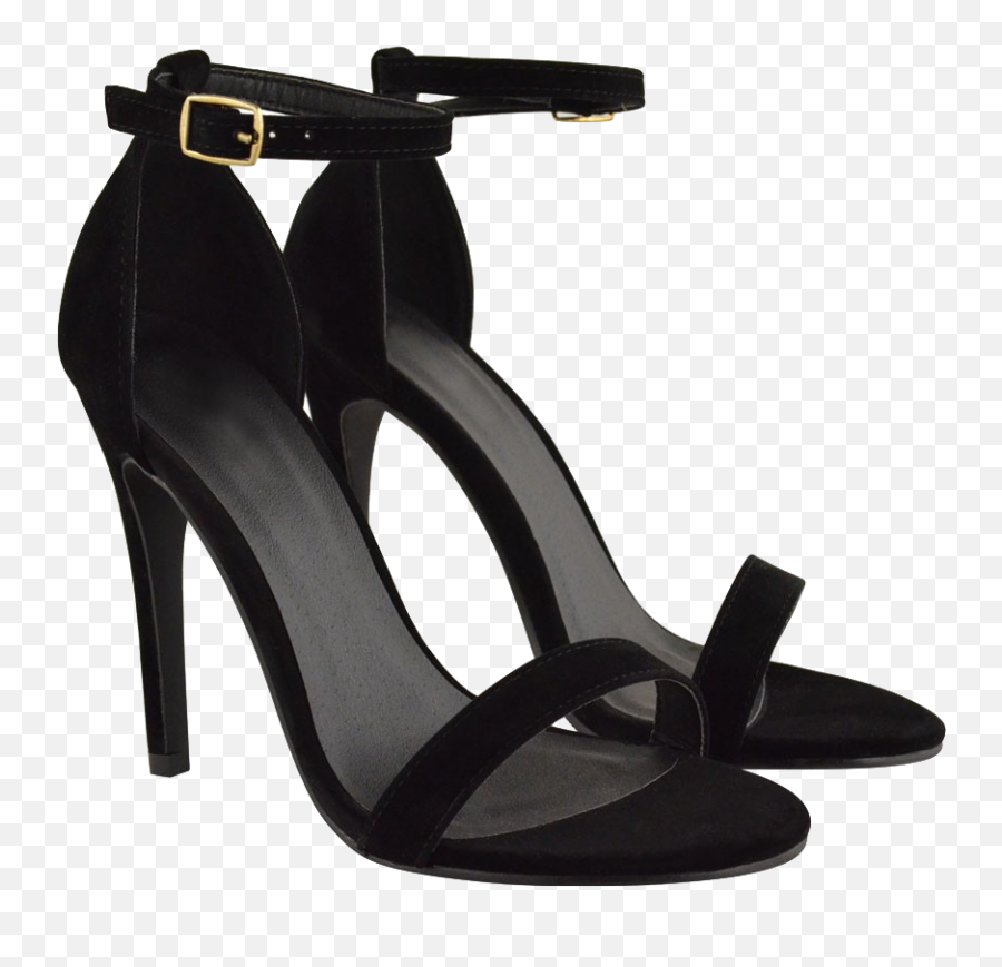 Black Strappy High Heel Stilettos - Black High Heels Png Emoji,High Heel Png