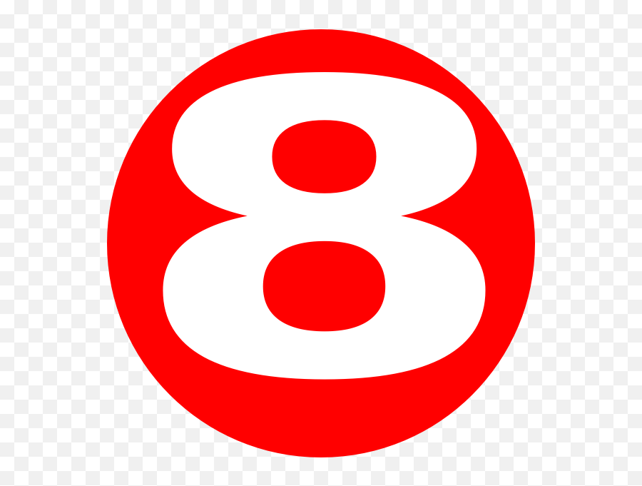 8 Number Png Image Png Mart - Red Circle With A Number 8 Emoji,White Circle Png