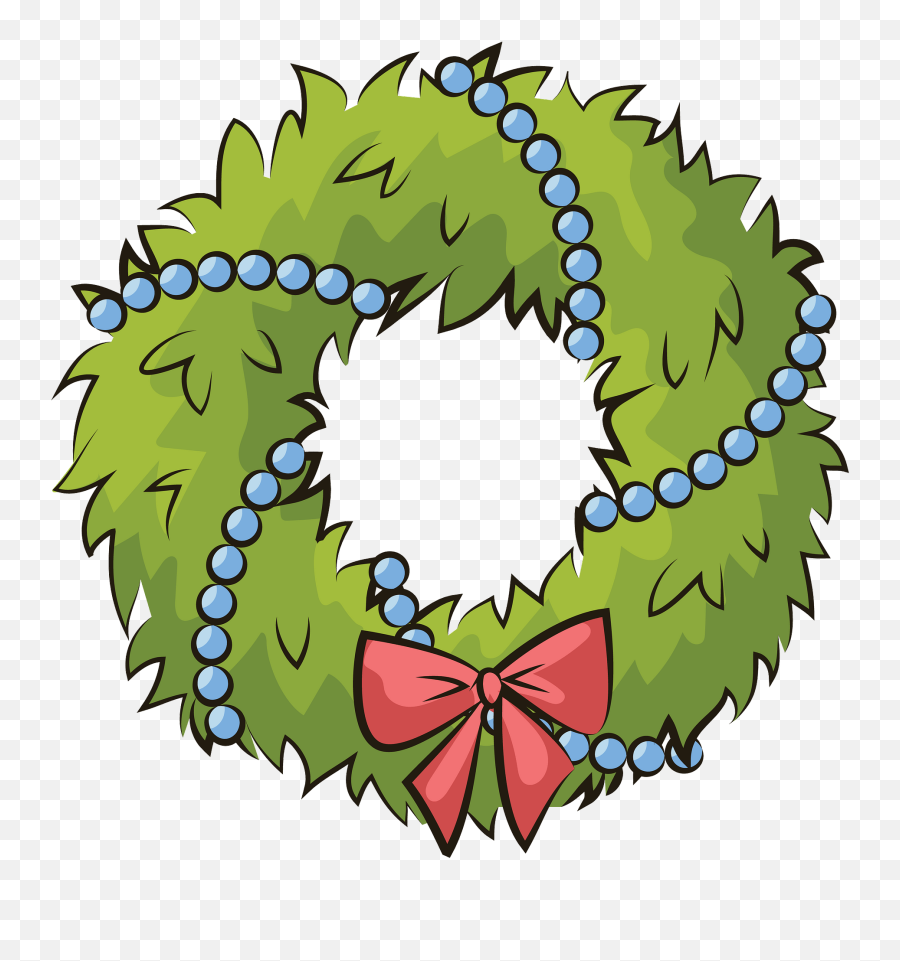Christmas Wreath Clipart - Guirlande De Noel Clipart Emoji,Wreath Clipart