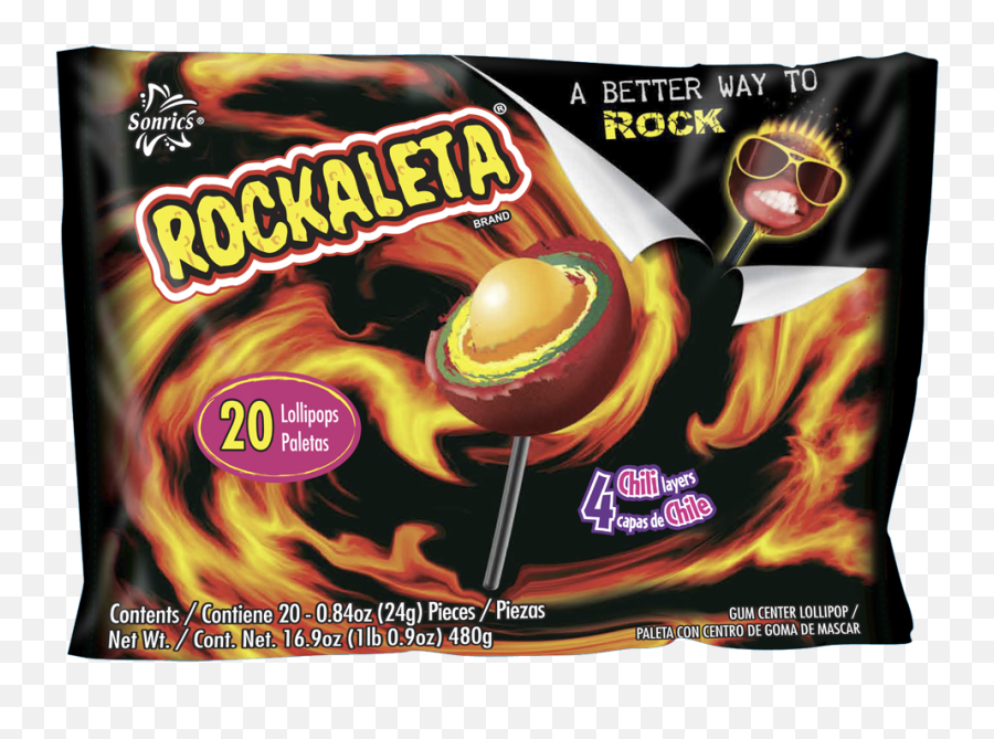 Sonrics Rockaleta Bag 20ct - Sonrics Rockaleta Emoji,Takis Logo