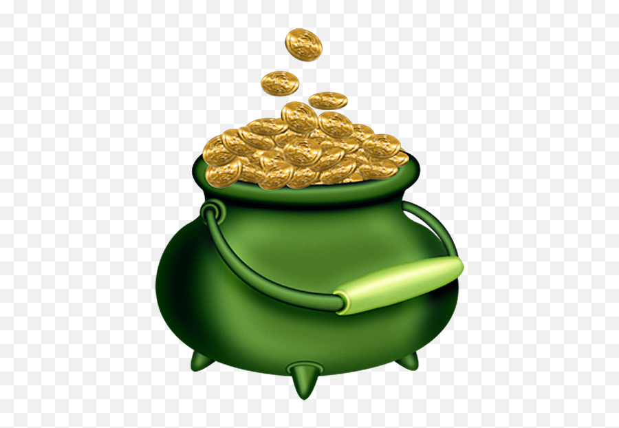 St Patricks Day Green Pot Of Gold Png Clipart St Patrick - Gold Leprechaun Clip Art Emoji,St Patricks Day Clipart