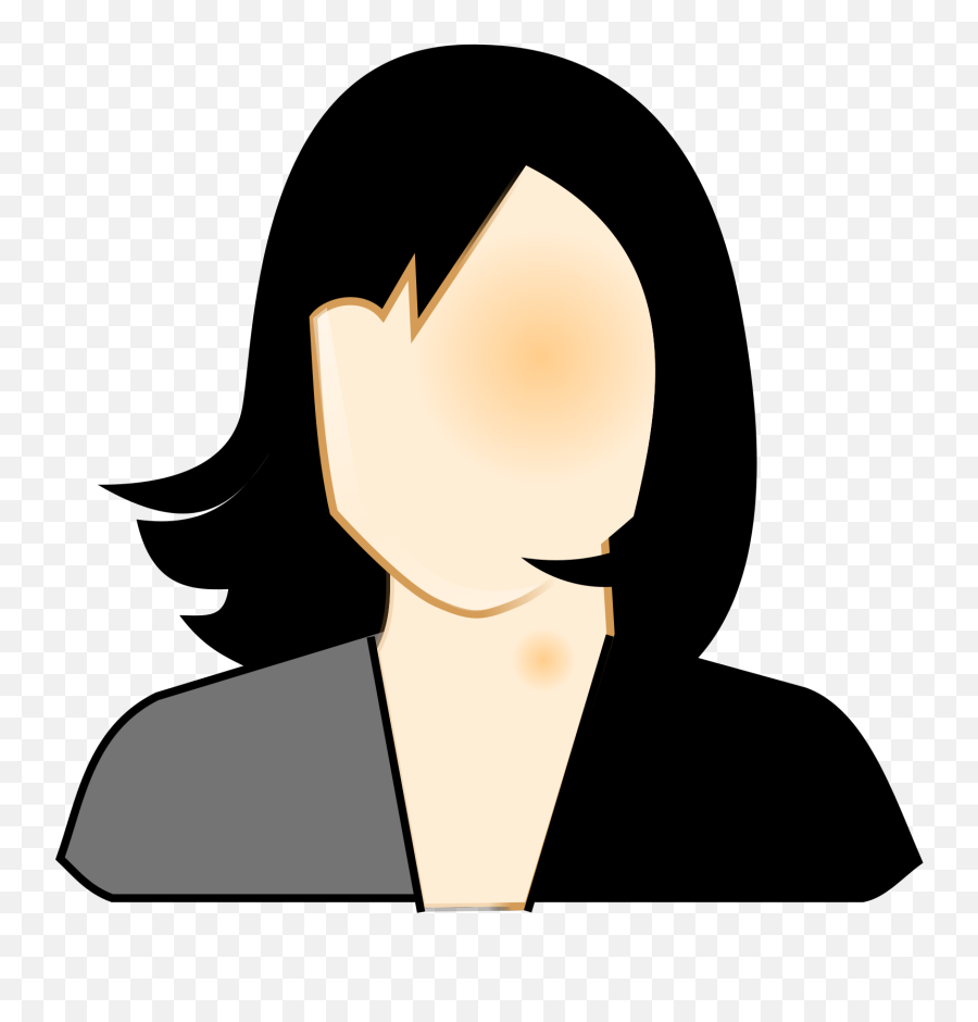 Girl With Black Hair Clip Art - Girl With A Black Hair Clipart Emoji,Hair Clipart