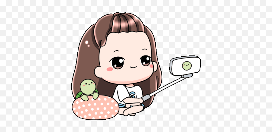 Girl Selfie Gif - Girl Selfie Turtle Discover U0026 Share Gifs Pretty Cartoon Gif Emoji,Selfie Clipart