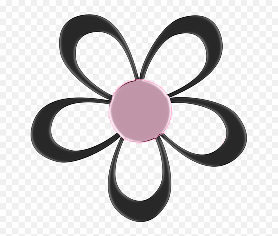 Download And Pink By Princessdawn - Black Flower Clipart Png Girly Emoji,Black Flower Png