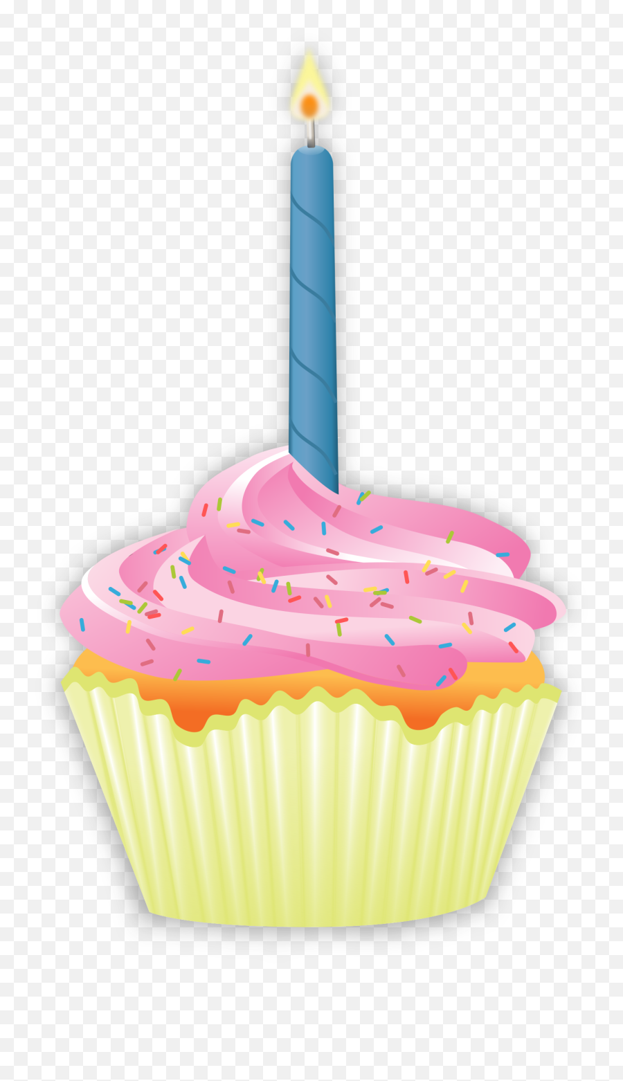 Download Clipart Cupcake Big Image - Cupcake With Candle Emoji,Birthday Candle Clipart