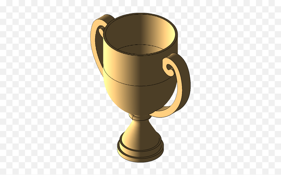 Simple Gold Trophy 3d Cad Model Library Grabcad Emoji,Gold Trophy Png