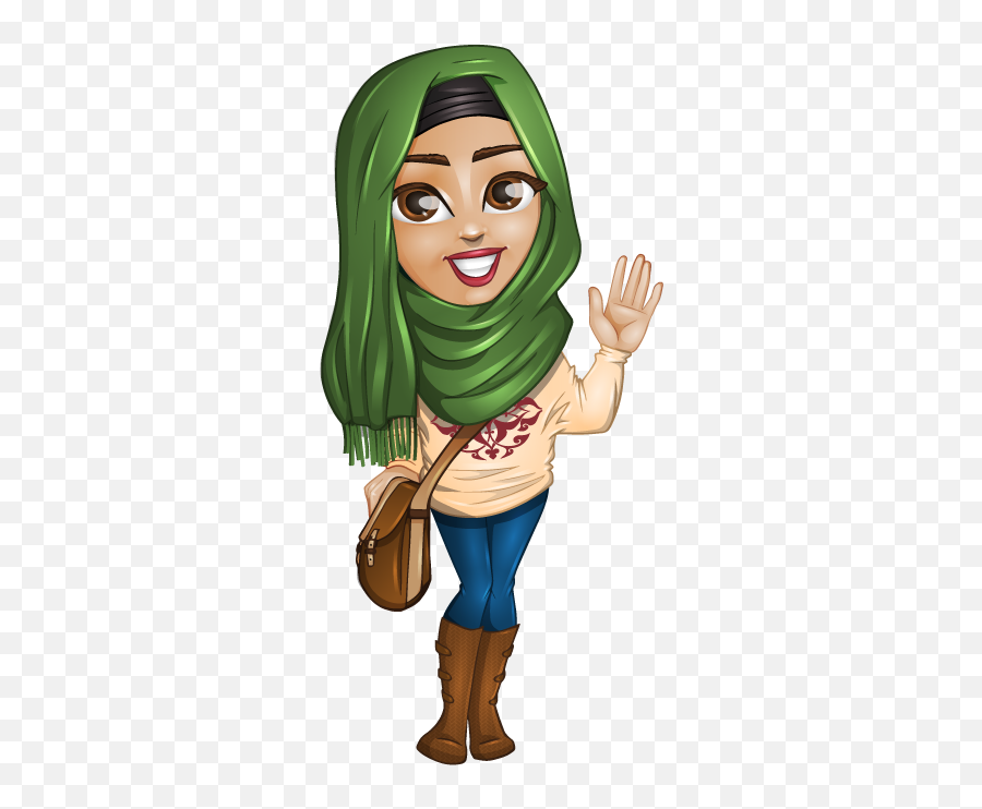 Clipart Muslimah Cartoon - Clip Art Library Emoji,Hijab Clipart