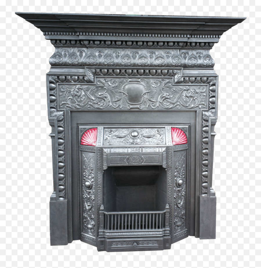 Cast Iron Victorian Fireplace Png Image - Fireplace Png Victorian Emoji,Transparent Cast