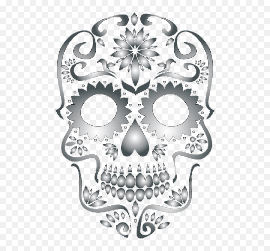 Stainless Steel Sugar Skull Silhouette - Sugar Skull High Res Transparent Background Emoji,Sugar Skull Clipart