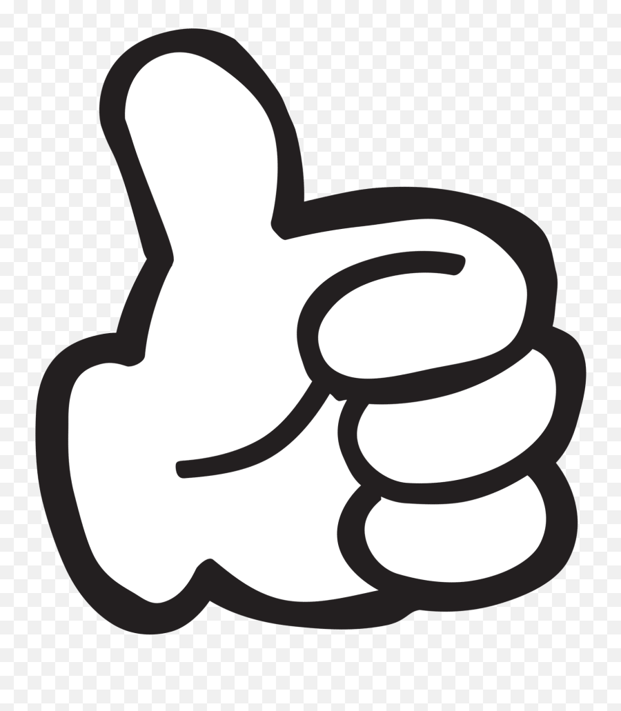 Thumbs Up Clip Art Sketch 1 - Thumbs Up Cartoon Black And White Emoji,Thumbs Up Clipart