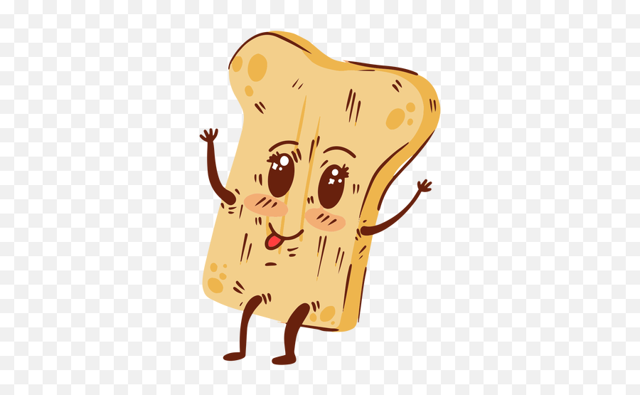 Bread Slice Cartoon Happy Flat - Transparent Png U0026 Svg Happy Emoji,Bread Transparent Background
