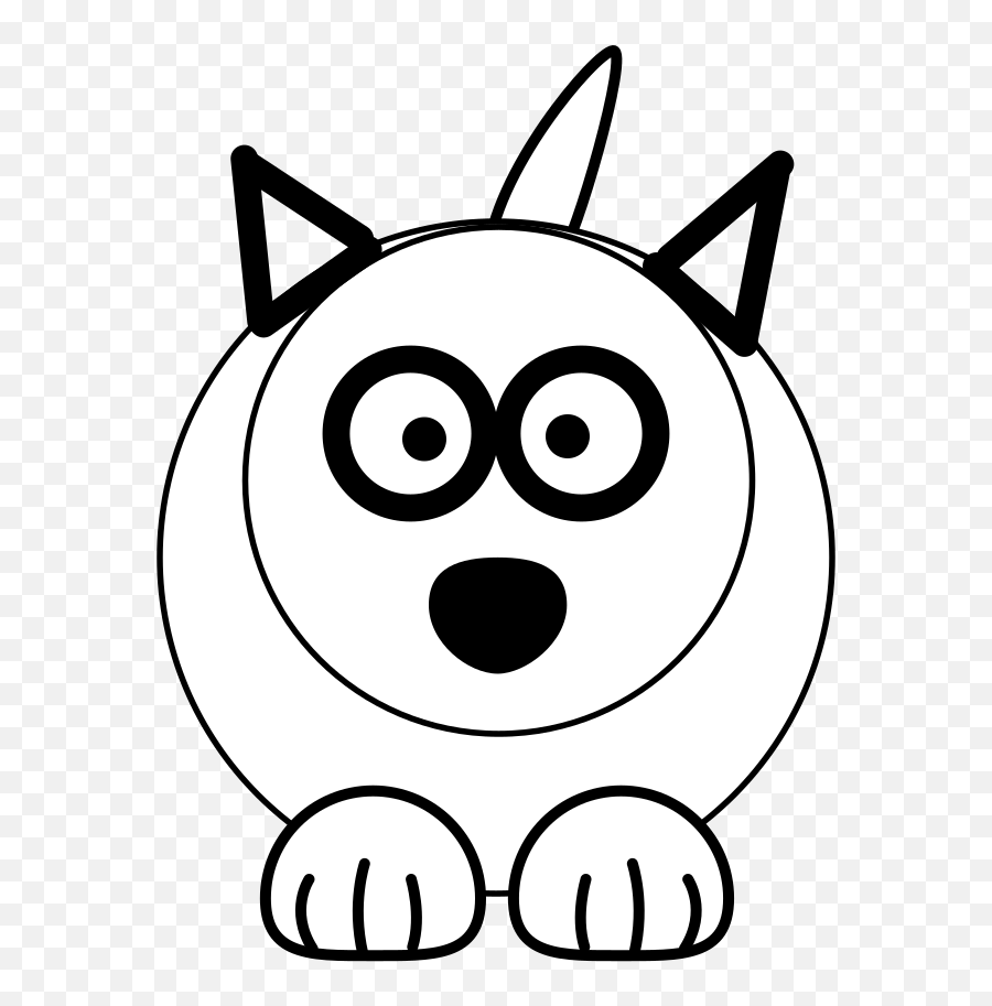 Download Hd Wolf Clipart Black And White - Line Drawings Of Dot Emoji,Wolf Clipart