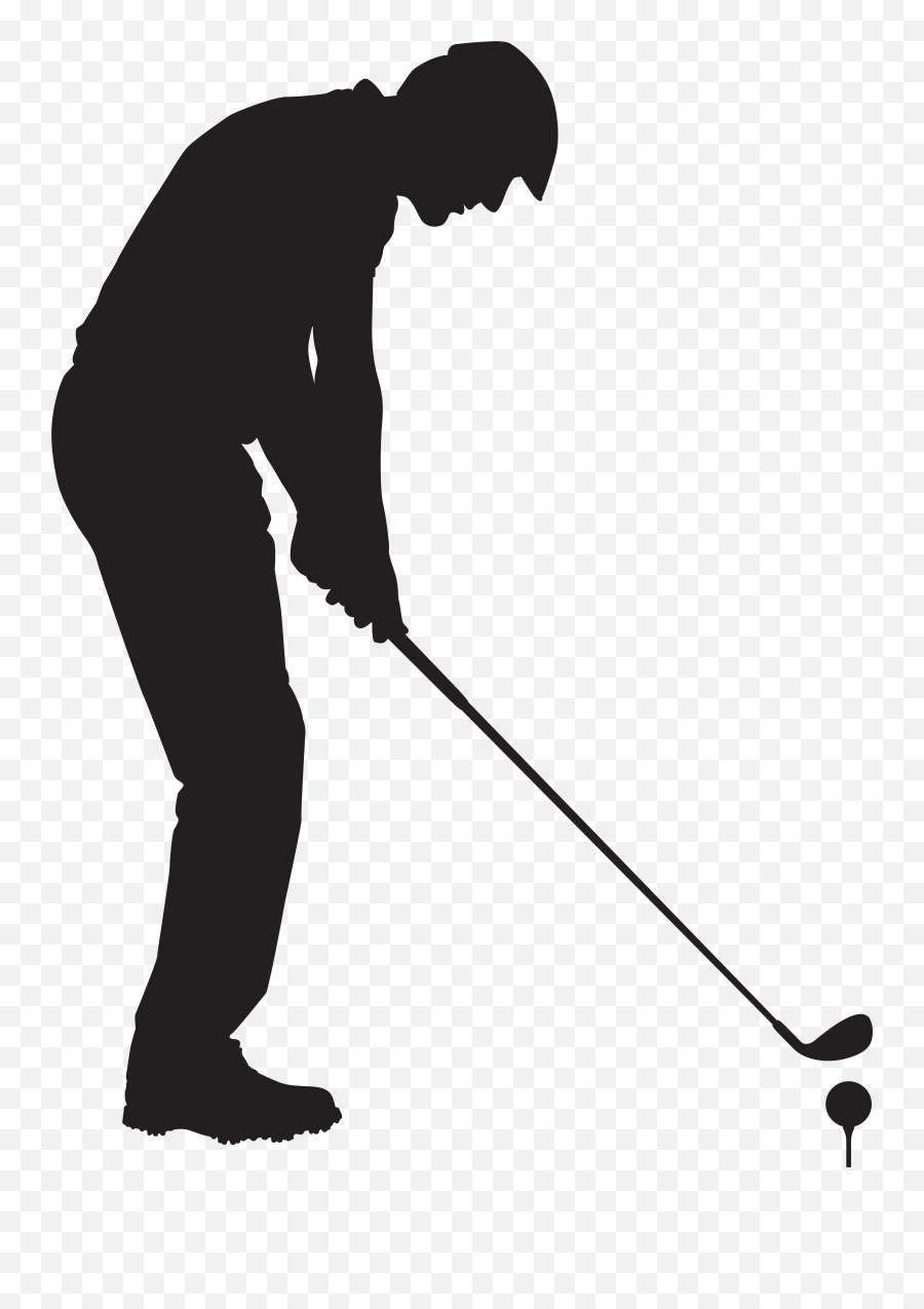Golf Clipart Transparent Background - Man Playing Golf Silhouette Emoji,Golf Clipart