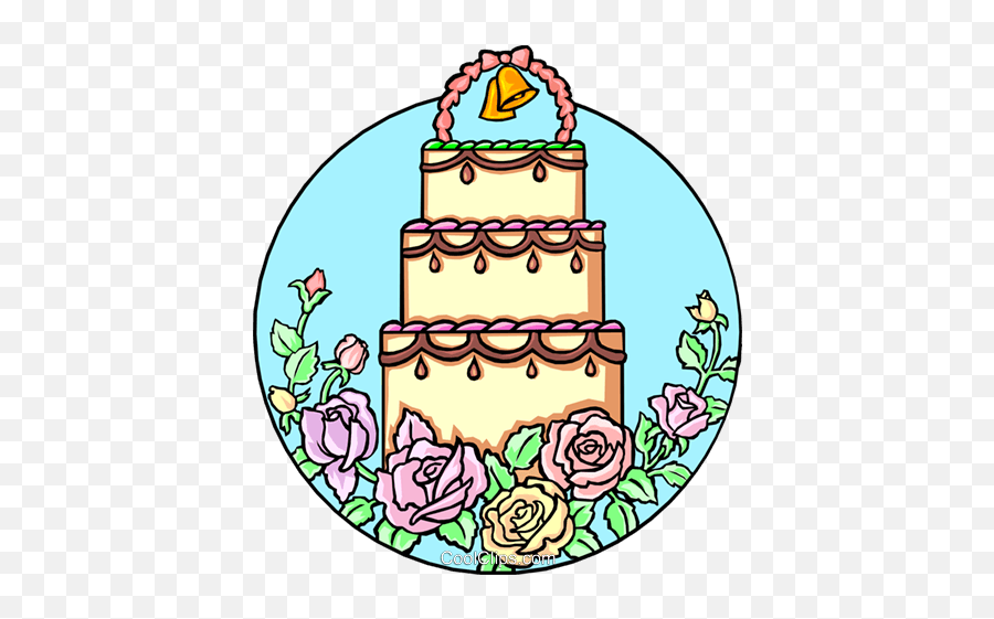 Wedding Cake Royalty Free Vector Clip Art Illustration - Clipart Of Wedding Cakes Emoji,Wedding Cakes Clipart