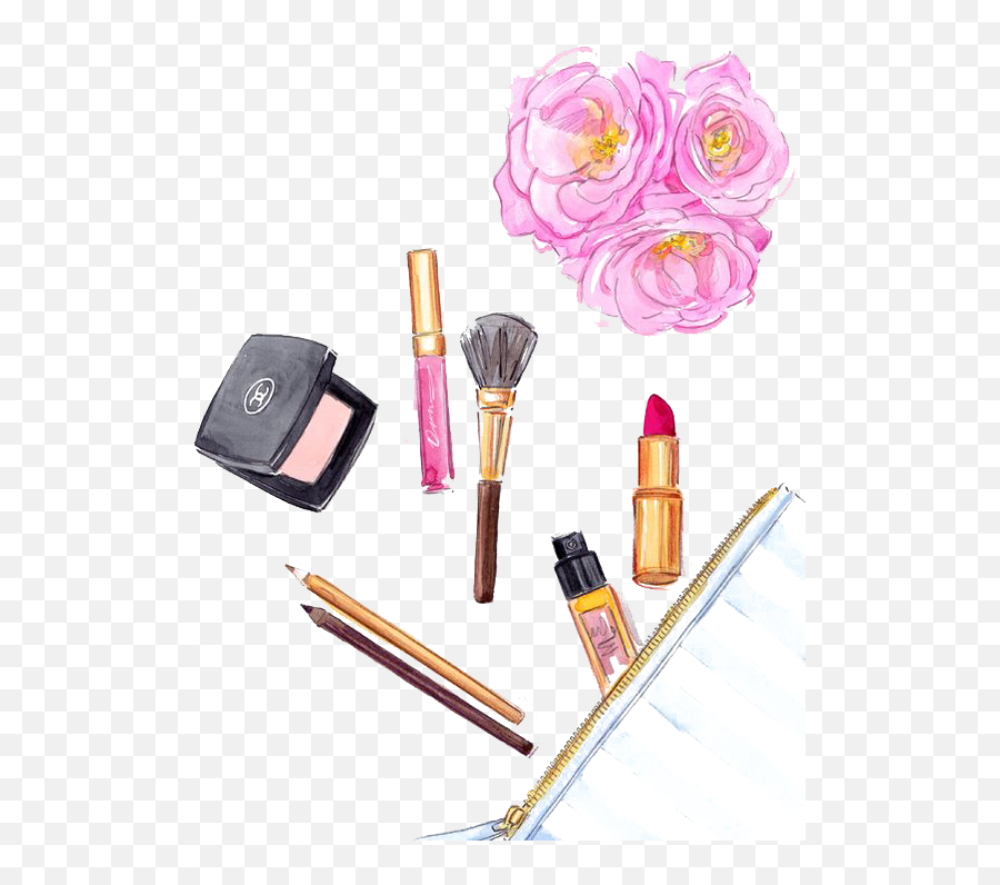 Download Hd Clipart Stock Cosmetics Foundation Makeup Brush - Dibujo Pintura De Labios Emoji,Makeup Clipart