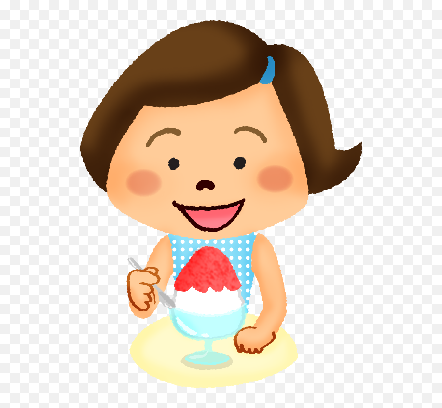 Girl Eating Shave Ice Free Clipart Illustrations - Japaclip Emoji,Shaved Ice Clipart