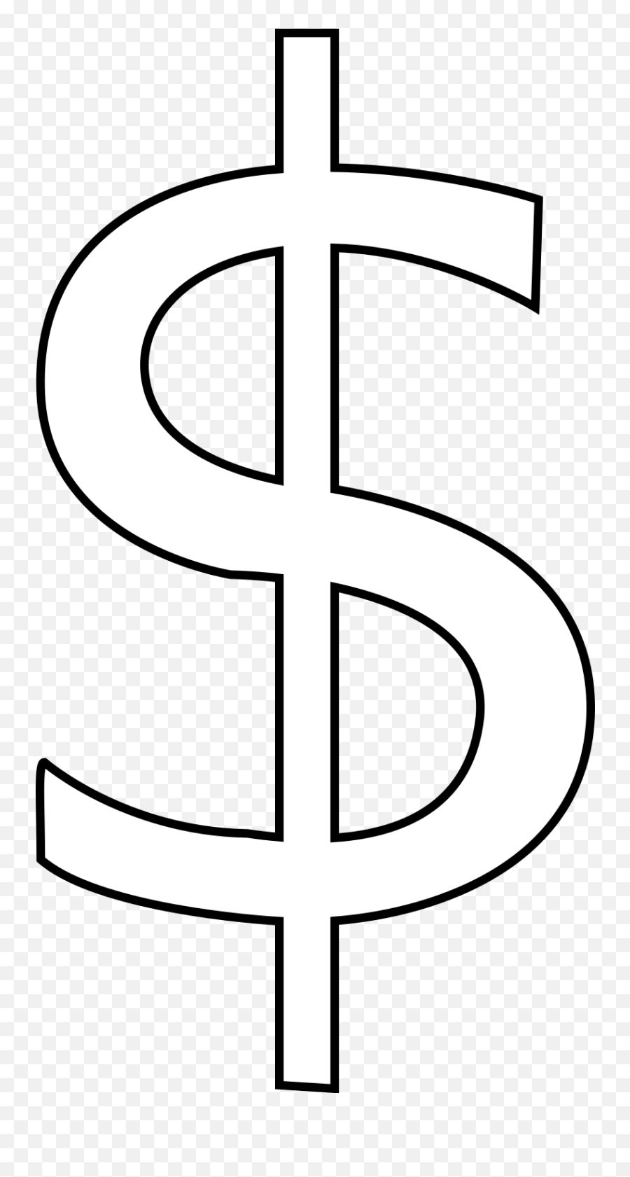 White Dollar Svg Vector White Dollar Clip Art - Svg Clipart Emoji,Dollar Sign Clipart Black And White