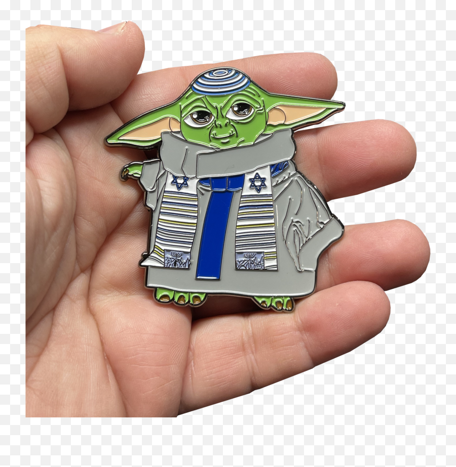 El9 - 006 Jewish Yoda Inspired Pin With Yarmulke Kippah Yoda Emoji,Yoda Png