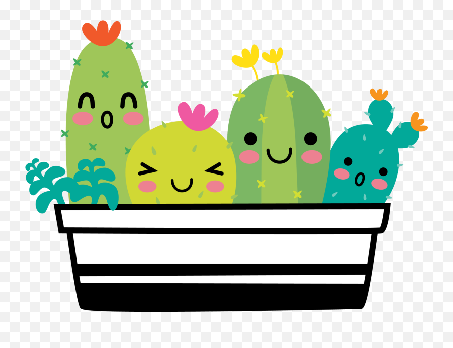 Cactus Clip Art Cute Transparent - Cute Cactus Clipart Emoji,Cactus Clipart