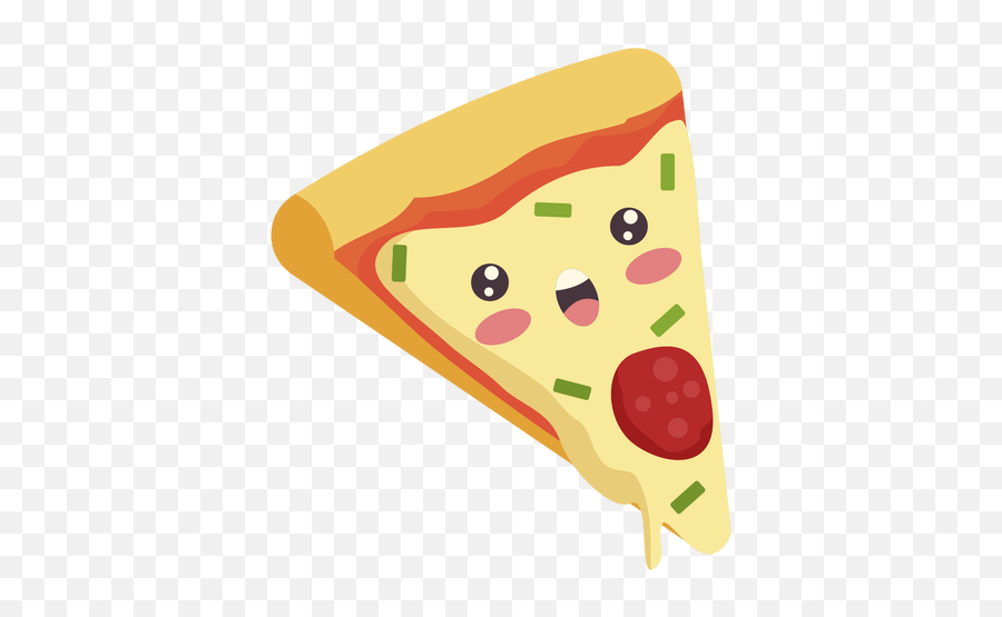 Flat Kawaii Pizza - Cute Pizza Kawaii Png Emoji,Pizza Transparent