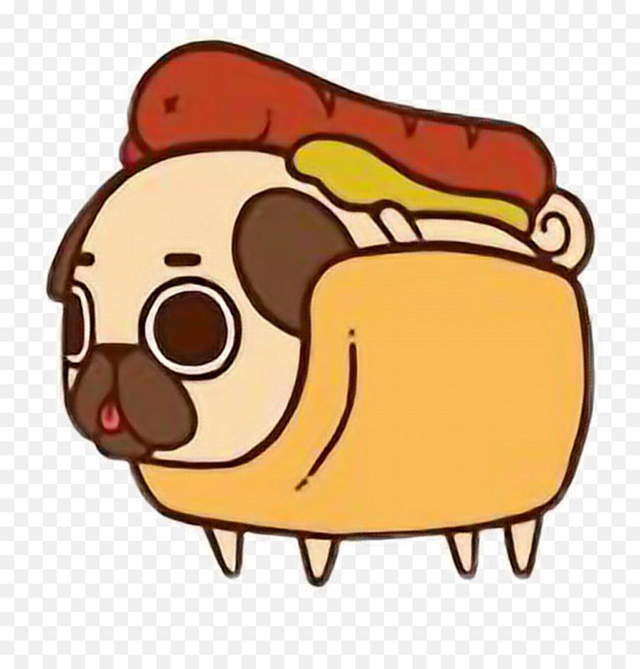 Cute Kawaii Pug Chibi Food - Kawaii Pug Emoji,Pug Clipart