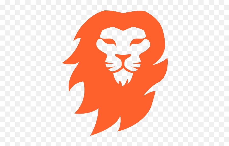A Reddish Orange Lion Logo - Orange Lion Logo Emoji,Lion Logos