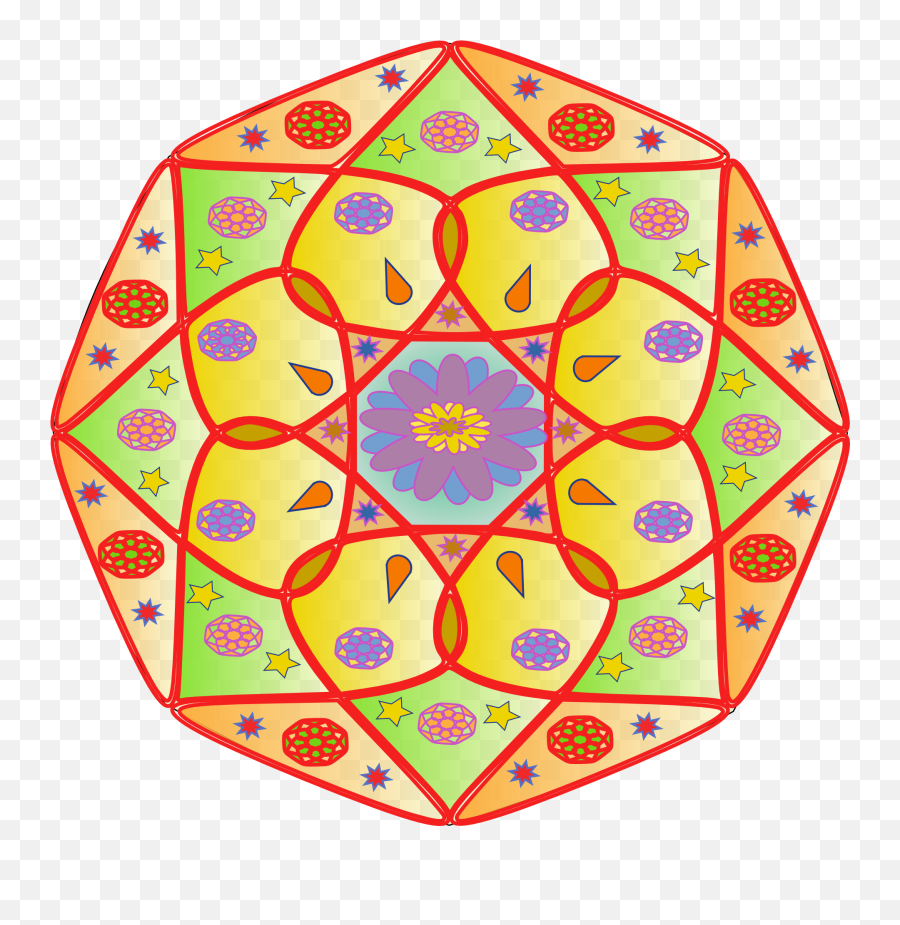 Clipart Of The Colorful Mandala Free Image - Mandala Clipart Emoji,Mandala Clipart