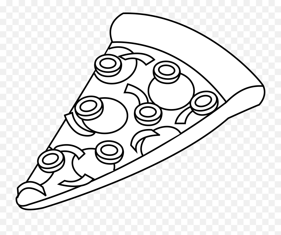 Pizza Clipart Black And White - Pizza Clip Art Black And White Png Emoji,Pizza Clipart