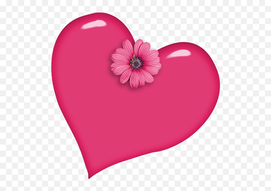 Heart Blingee Drawing Pink Flower For Valentines Day - 600x600 Emoji,Pink Flower Transparent