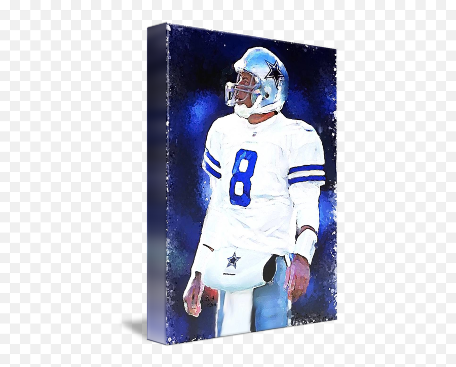Troy Aikman Dallas Cowboys Nfl Art By Edward Vela Emoji,Dallas Cowboys Helmet Png
