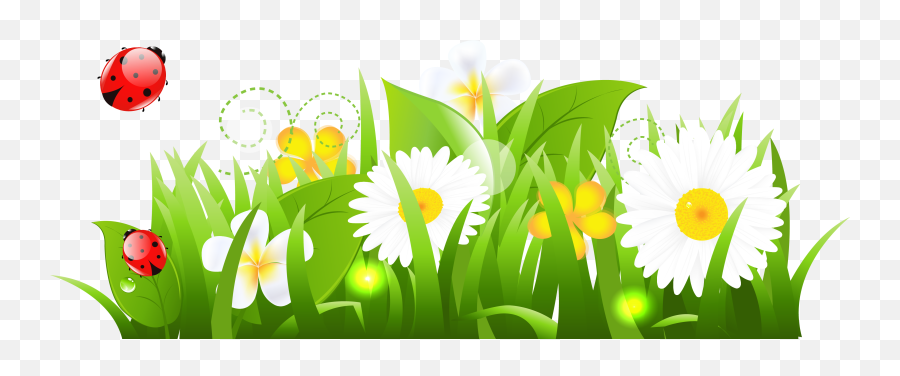 May Grass And Flowers Clipart - Clip Art Emoji,Flowers Clipart