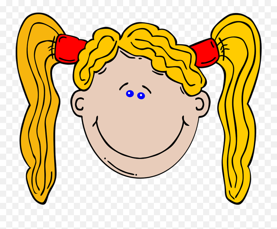Download Girl Yellow Hair - Girl Cartoon Face Png Png Image Emoji,Anime Girl Face Png