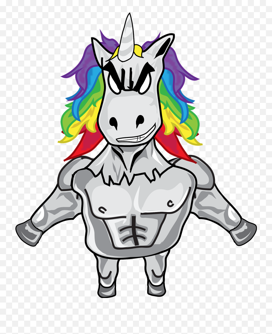 Unicorn Dude Clipart Free Download Transparent Png - Buff Unicorn Emoji,Unicorn Clipart Black And White