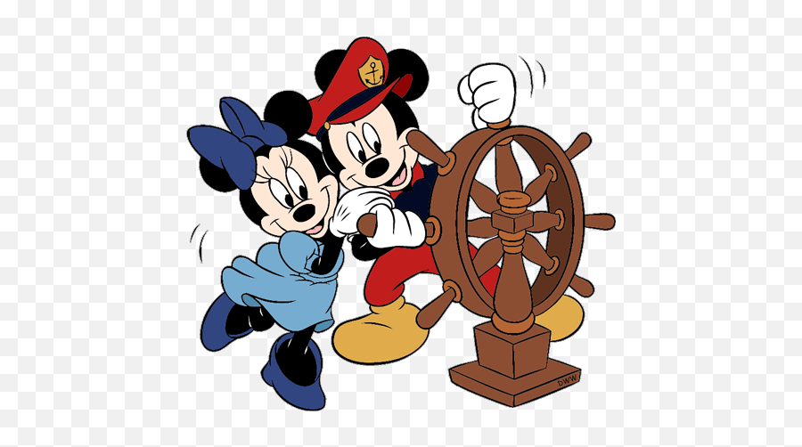 Nautical Mickey Mouse Clipart - Mickey And Minnie Mouse On Boat Emoji,Nautical Clipart