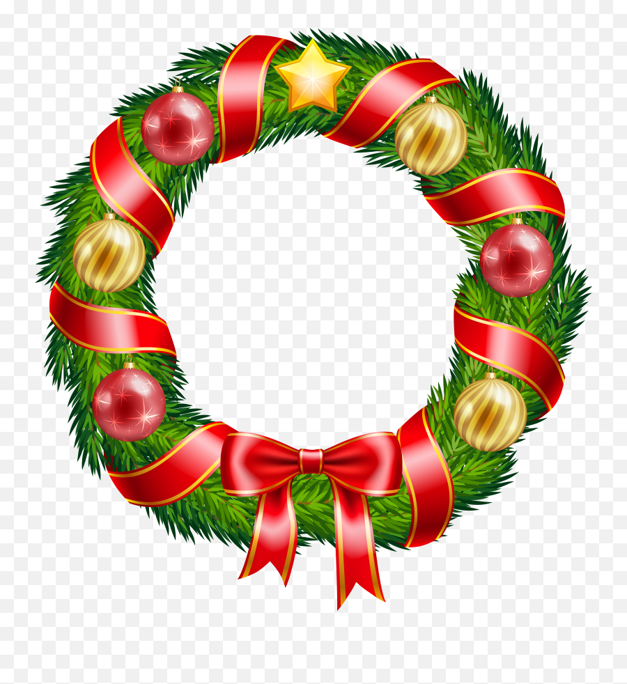 Free Christmas Wreath Cliparts - Christmas Decorations Clipart Wreath Emoji,Wreath Clipart