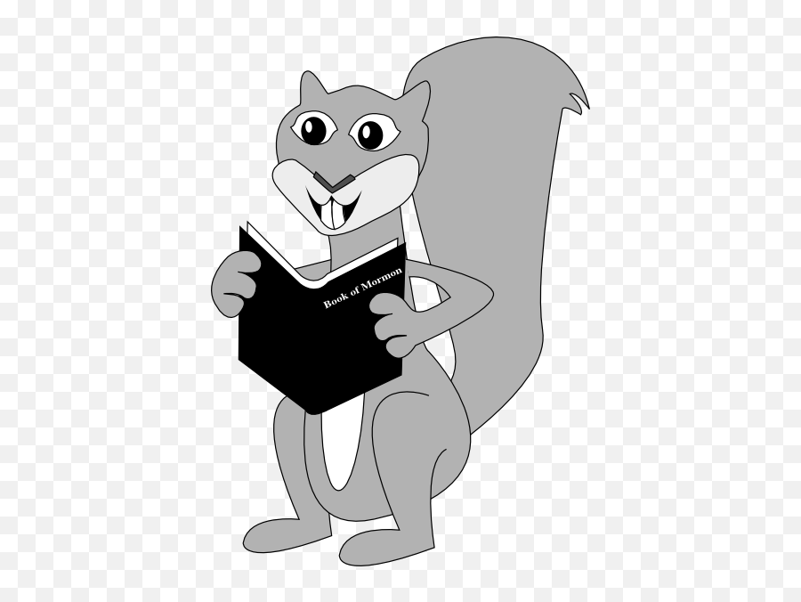 Squirrel Reading Book Of Mormon Clip - Squirrel Reading A Book Clipart Cute Emoji,Book Of Mormon Clipart
