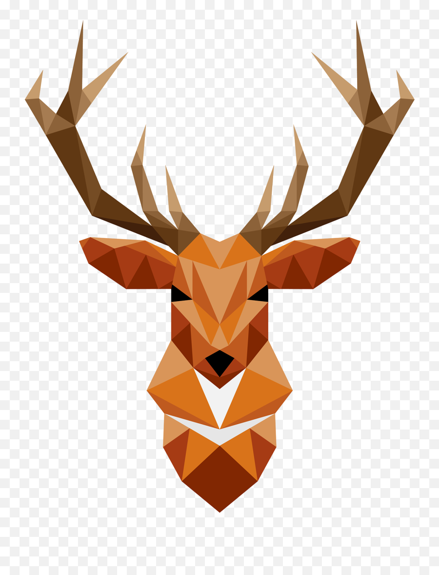 Antler Clipart Geometric Deer - Head Geometric Deer Color Emoji,Animals Png